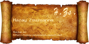 Hazay Zsuzsanna névjegykártya